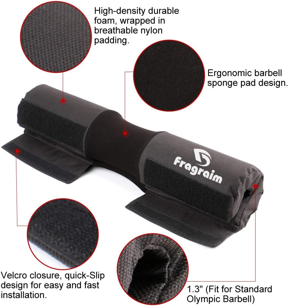 Premium Barbell Squat Pad - Ergonomic Neck & Shoulder Protection for Squats, Lunges & Hip Thrusts - Compatible with Olympic Weightlifting Bars