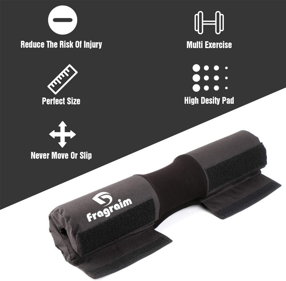 Premium Barbell Squat Pad - Ergonomic Neck & Shoulder Protection for Squats, Lunges & Hip Thrusts - Compatible with Olympic Weightlifting Bars